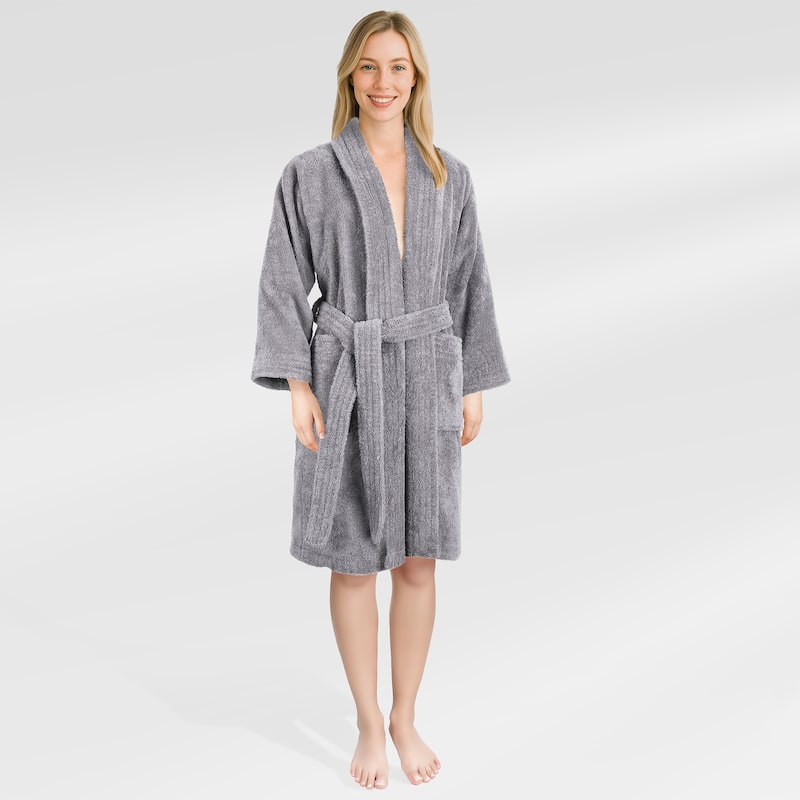 American Soft Linen Women's 100% Cotton Terry Bathrobe - Soft, Absorbent, Quick Dry Turkish Robes for Women