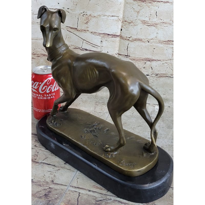 Handmade Large Bronze Of A Whippet Greyhound Imitative Dog Clic Masterpiece Figurine