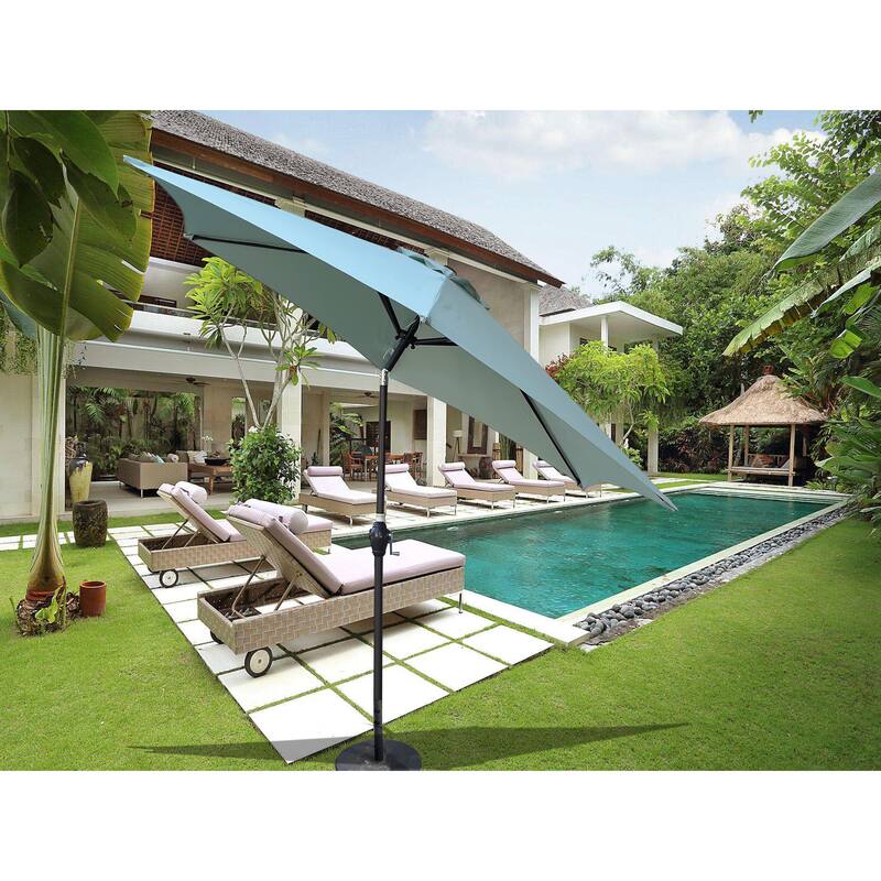 9FT Frosty Green Outdoor Patio Umbrella with Tilt and Crank System
