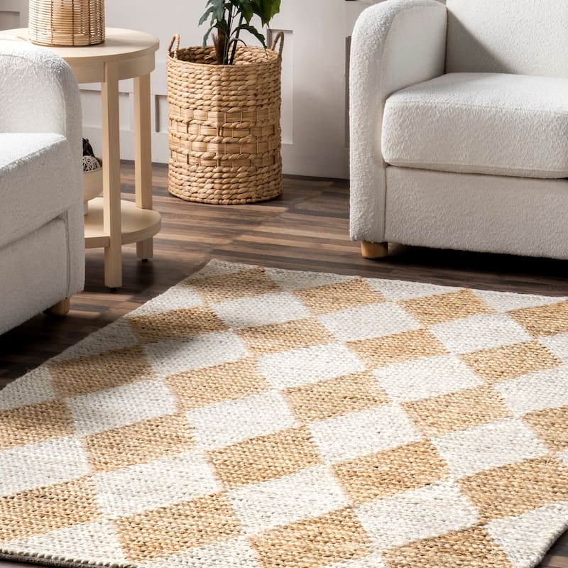 Nuloom Chaya Diamond Striped Jute Blend Area Rug