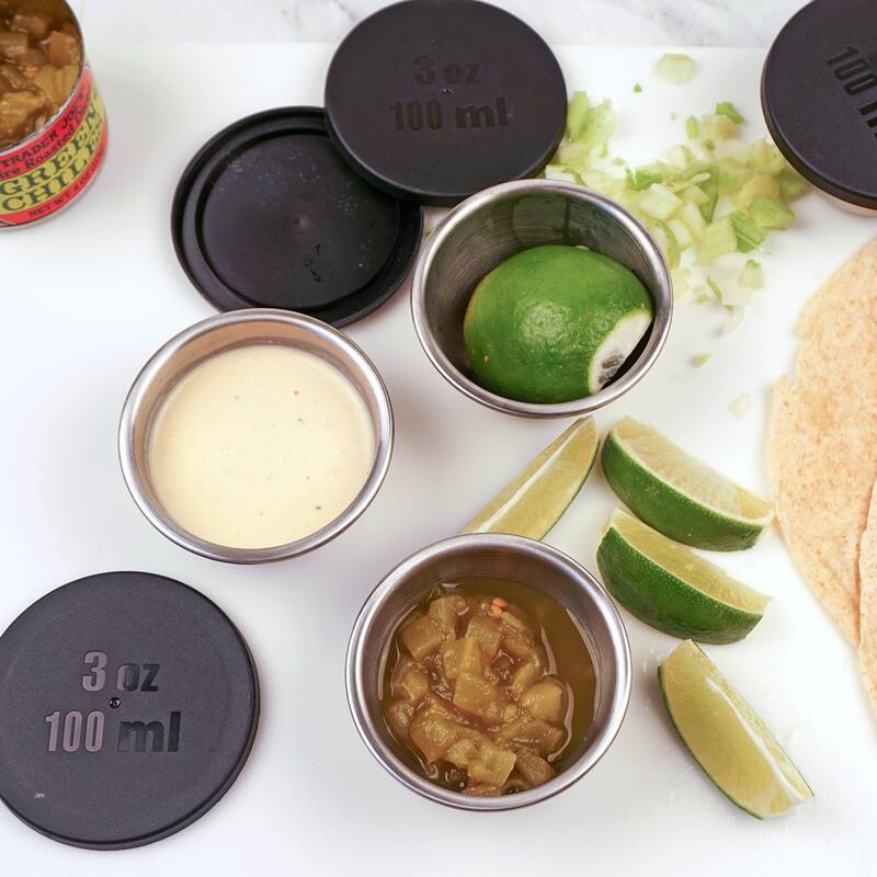 Condiment Cups With Lids (Set of 4) - Cup & Lid, 4-Piece, 3-ounce