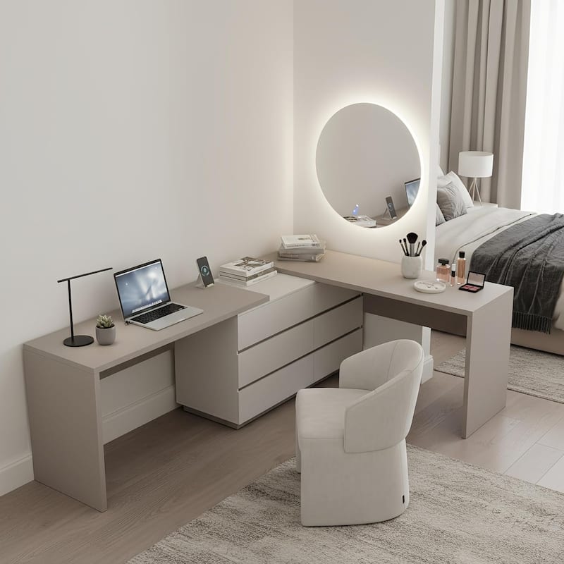 144 Inch Modern Home Office Expandable Dresser Desk