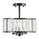 preview thumbnail 5 of 17, CO-Z 12" Modern 3-Light Crystal Semi Flush Mount Chandelier with Drum Shade