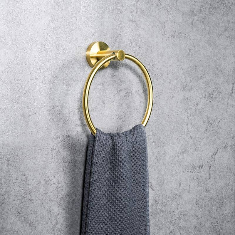 Interbath 6 Piece Stainless Steel Bathroom Towel Rack Set Wall Mount