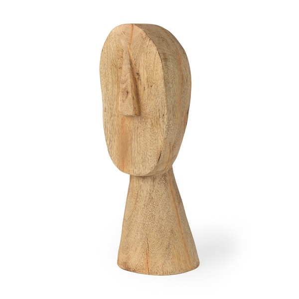 slide 2 of 20, Ivan Large Wooden Head Sculpture 5.1L x 4.7W x 15.4H - Brown