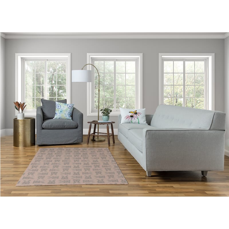 Criss Cross Bunnies Easter Chenille Rug