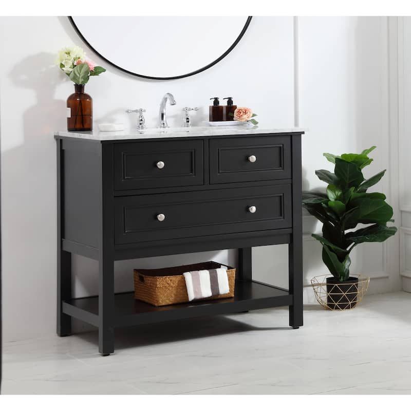 Grand 36 - 42 Inch Single Bathroom Vanity - 36 Inches - Black