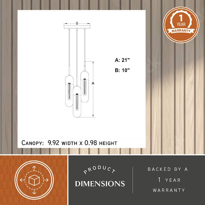 Vaxcel Lighting P0422 3 Light 10" Wide Suspension Mini Pendant