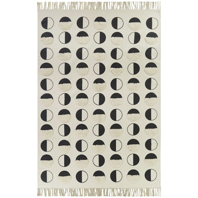 Halfmoon Modern Geometric Area Rug - 7'10" x 10' - Cream - Rectangle