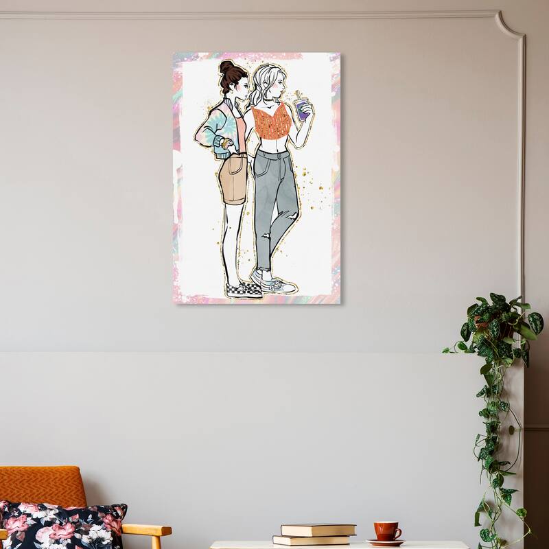 Wynwood Studio Canvas Fashion and Glam Trendy Tie Dye Gals White and Glam Wall Art Canvas Print - 30 x 20