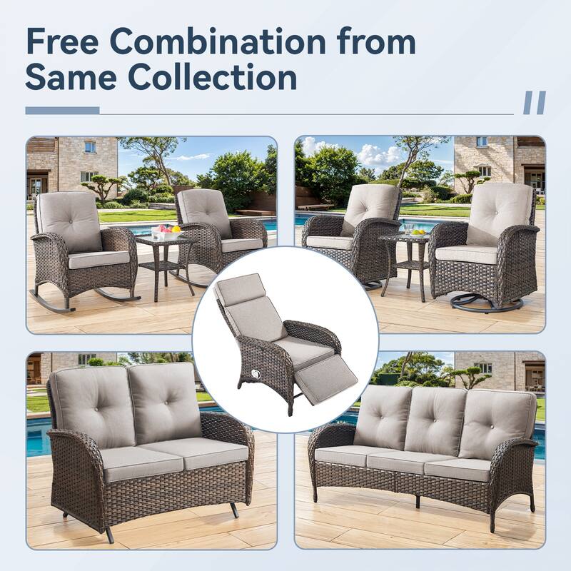 Outdoor Chaise Lounge Chair Adjustable 6-Position