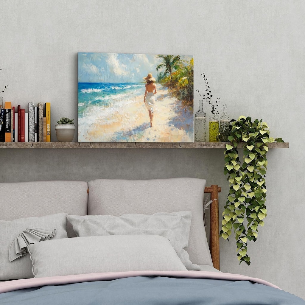 Boho Abstract Beach Wall Art Coastal Girls