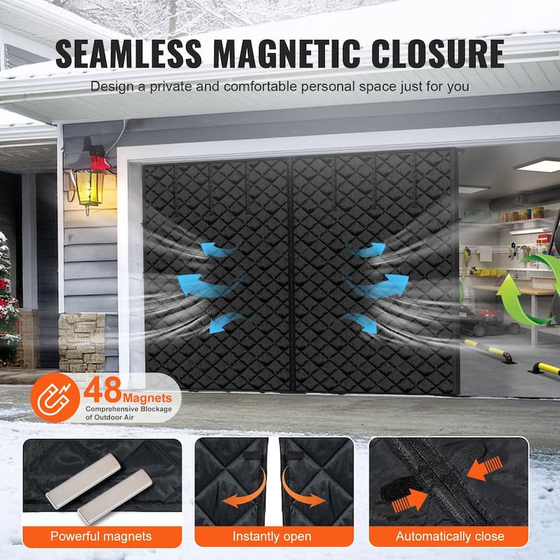 Garage Door Screen for Winter 10.3 x 8.14 ft Garage Door Insulation Kit - Multi