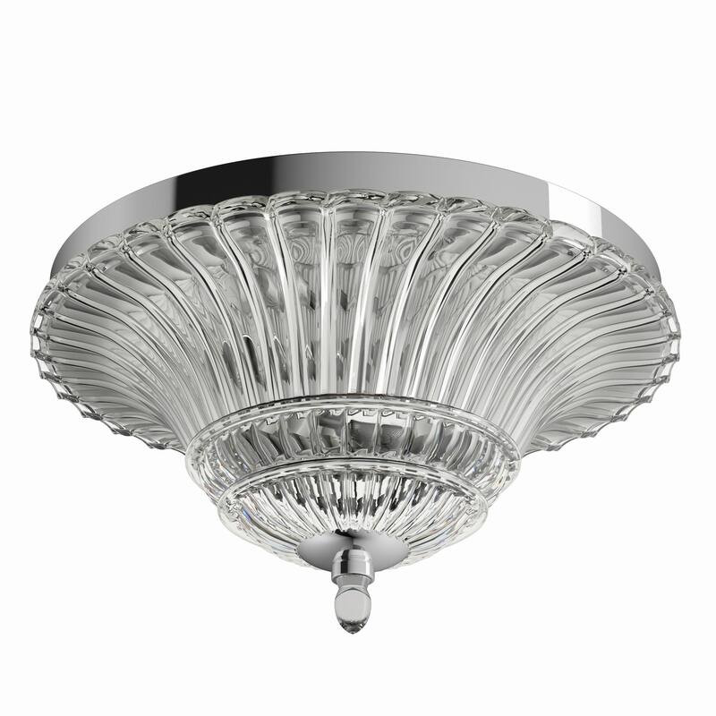 Silver Orchid Bergman Glam 2-light Clear Glass Chrome Ceiling Light