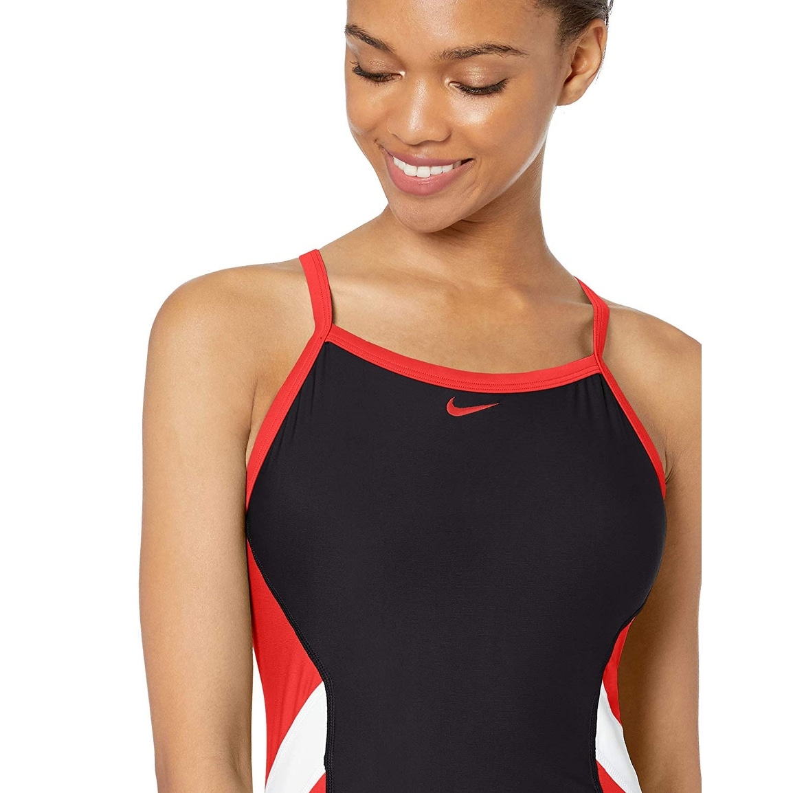 Nike Swim Women's Color Surge Crossback One Piece Swimsuit, University Red, 32
