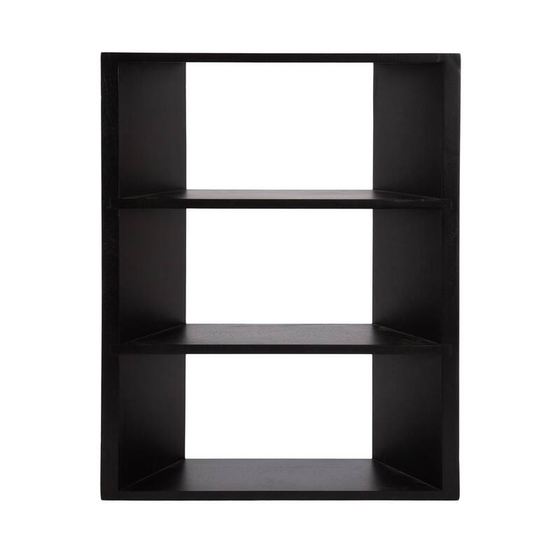 Kate and Laurel Akita Tiered Wall Shelf - 20x6x26 - Black