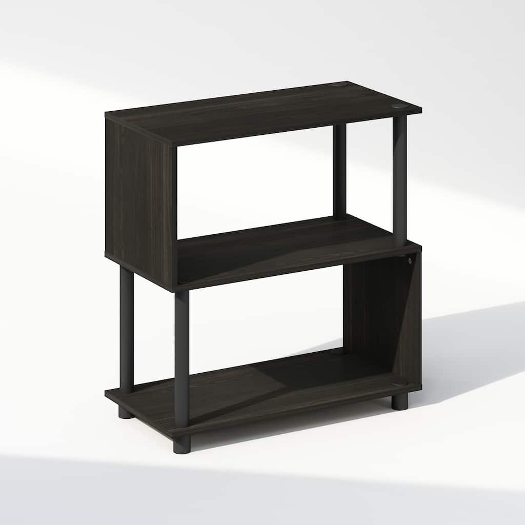 25.44 in. Tall Espresso Wood 3-Shelf Bookcase