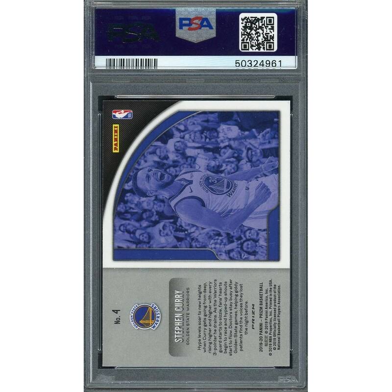 Stephen Curry 2019 Panini Prizm Get Hyped Green Basketball Card #4 Graded PSA 10 - 8'6" x 11'6"