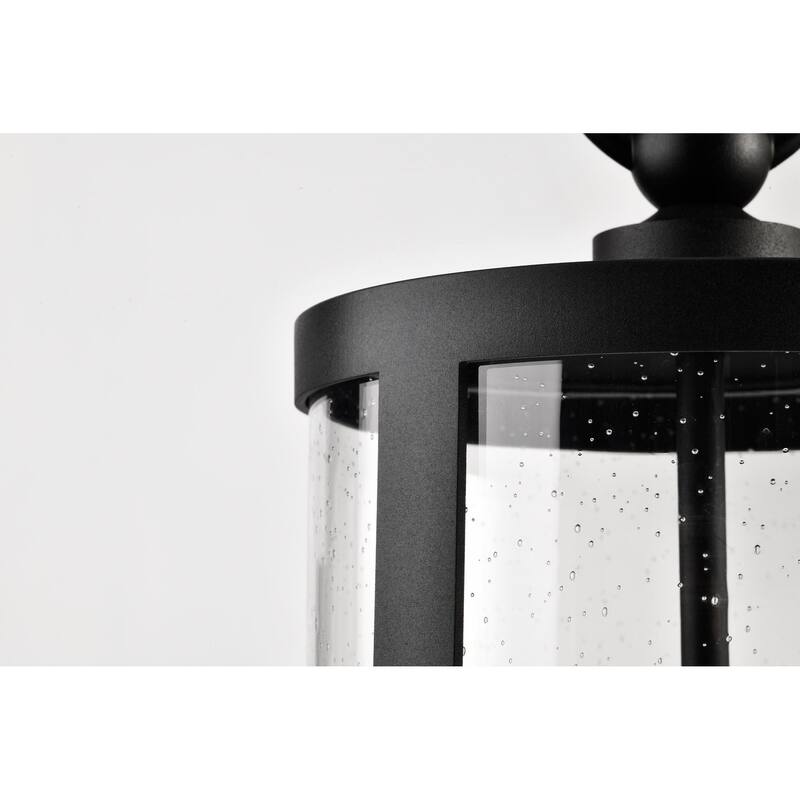 Broadstone 2 Light Post Top Matte Black with Clear Seeded Glass