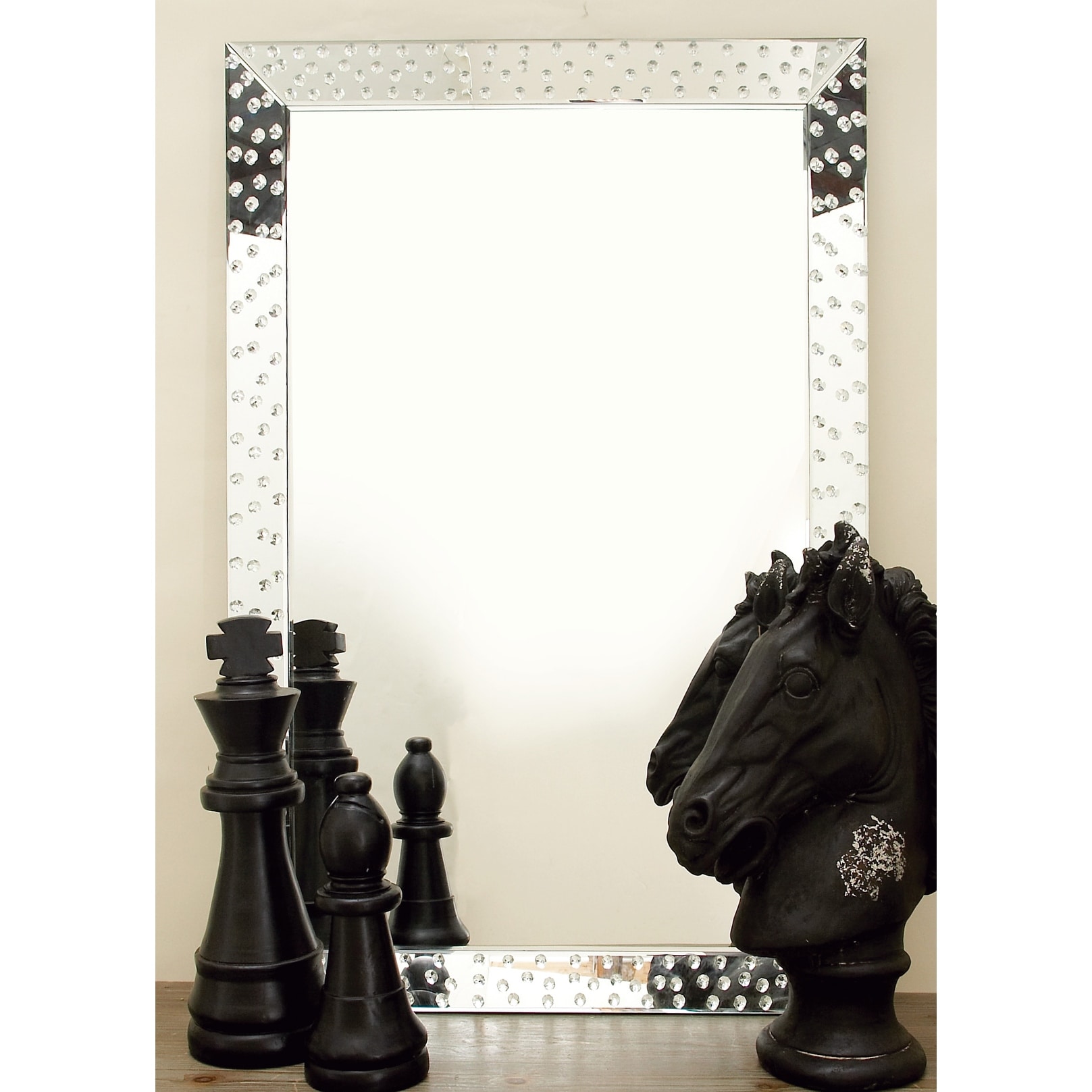 Clear Glass Modern Wall Mirror 46 x 31 x 2 - 47 x 32 - Bed Bath