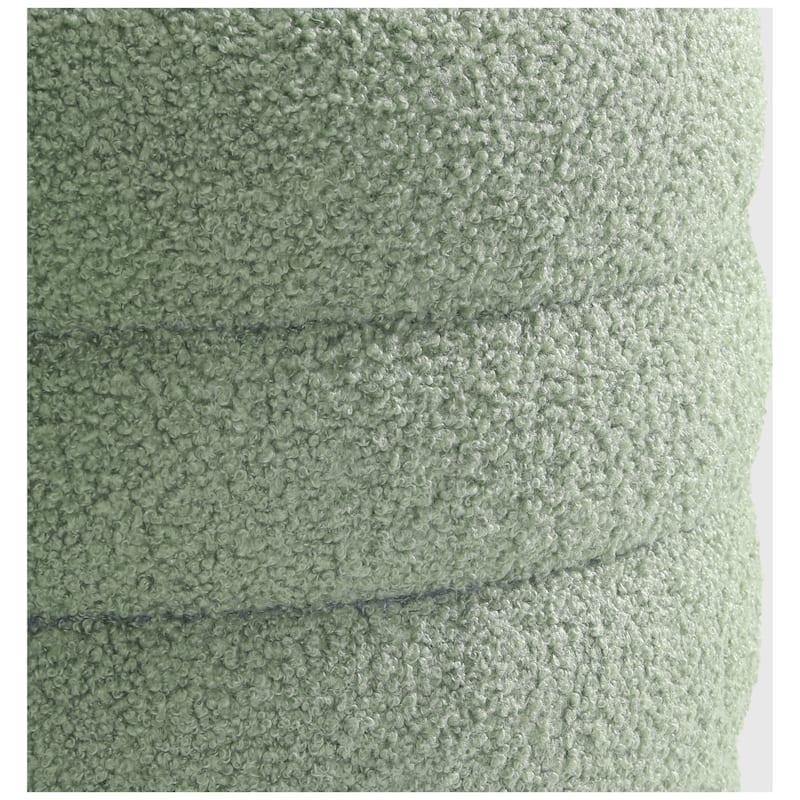 Bayville Sherpa Swivel Chair With Round Storage Ottoman 2-Piece Set