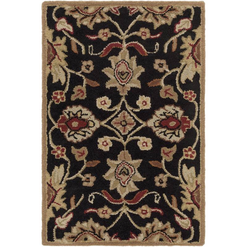 Livabliss Caesar Updated Traditional Paisley Hand Tufted Area Rug. - Black - 2' x 3'
