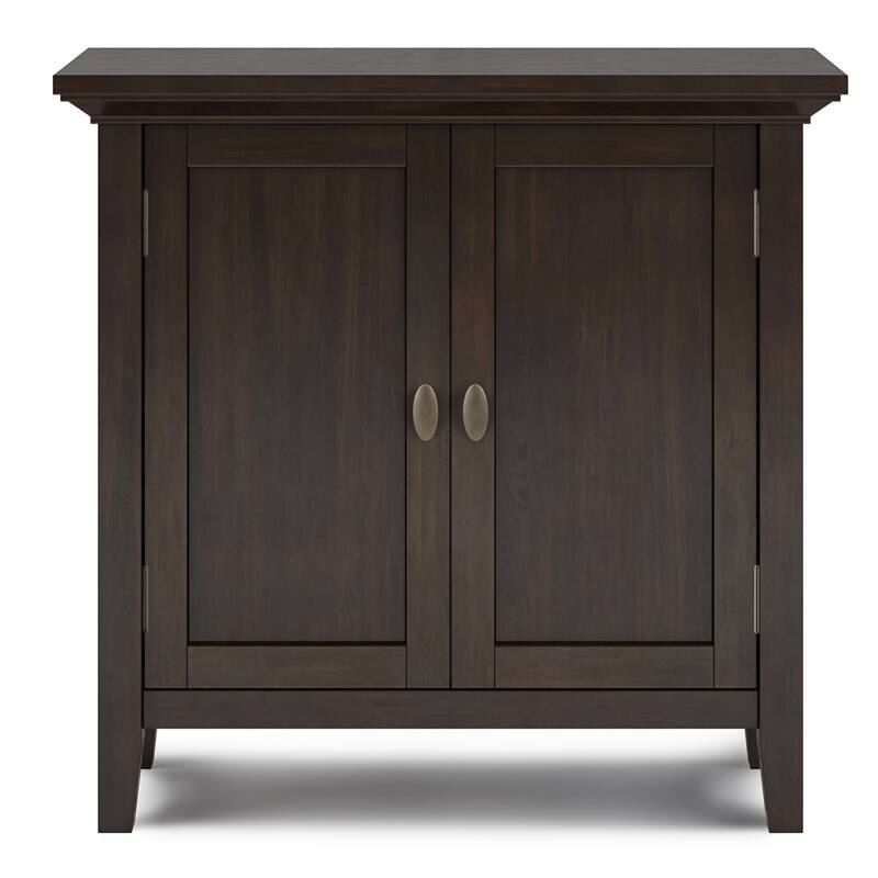 WYNDENHALL Mansfield SOLID WOOD 32 inch Wide Transitional Low Storage Cabinet - 32"w x 14"d x 31"h