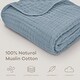 preview thumbnail 3 of 4, Baby Muslin Blanket - Large 40" X 40", Pacific Blue, By Comfy Cub - Pacific Blue