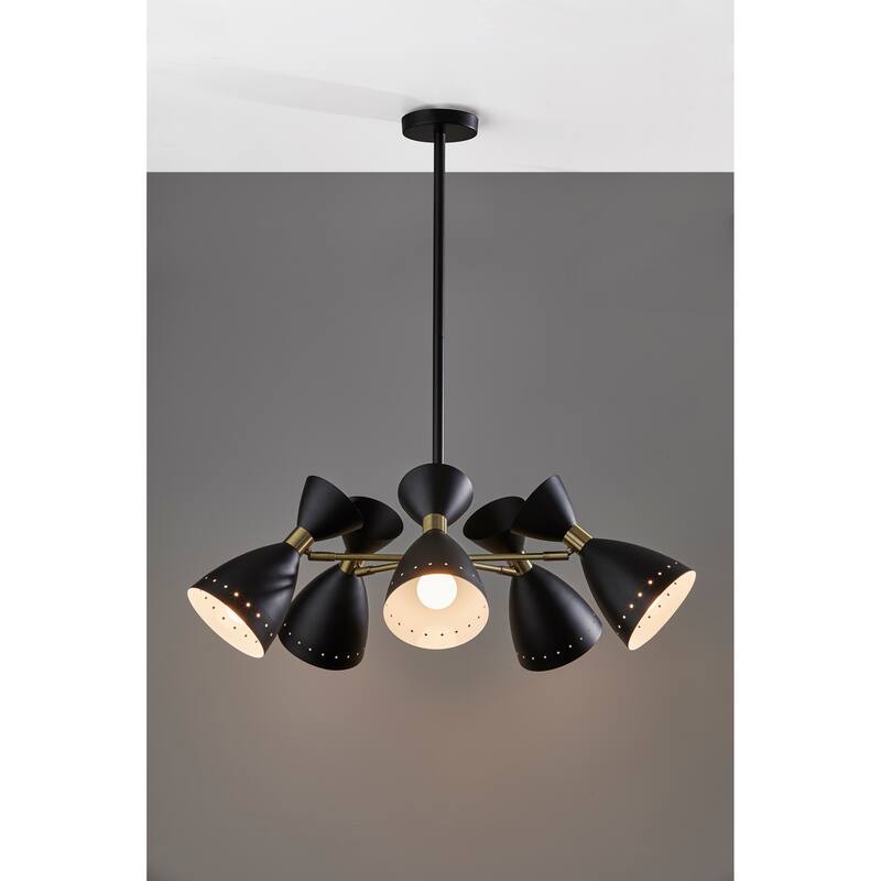 Adesso Antique Brass Oscar 5-Head Chandelier
