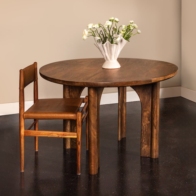 Mango Wood Dining Table with Arched Base