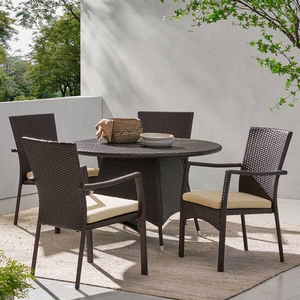 Palmers Outdoor 5piece Wicker Dining Set with Cushions by Christopher