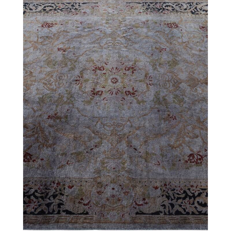 Overton Hand Knotted Wool Vintage Inspired Modern Contemporary Overdyed Purple Area Rug - 4' 7" x 6' 10"
