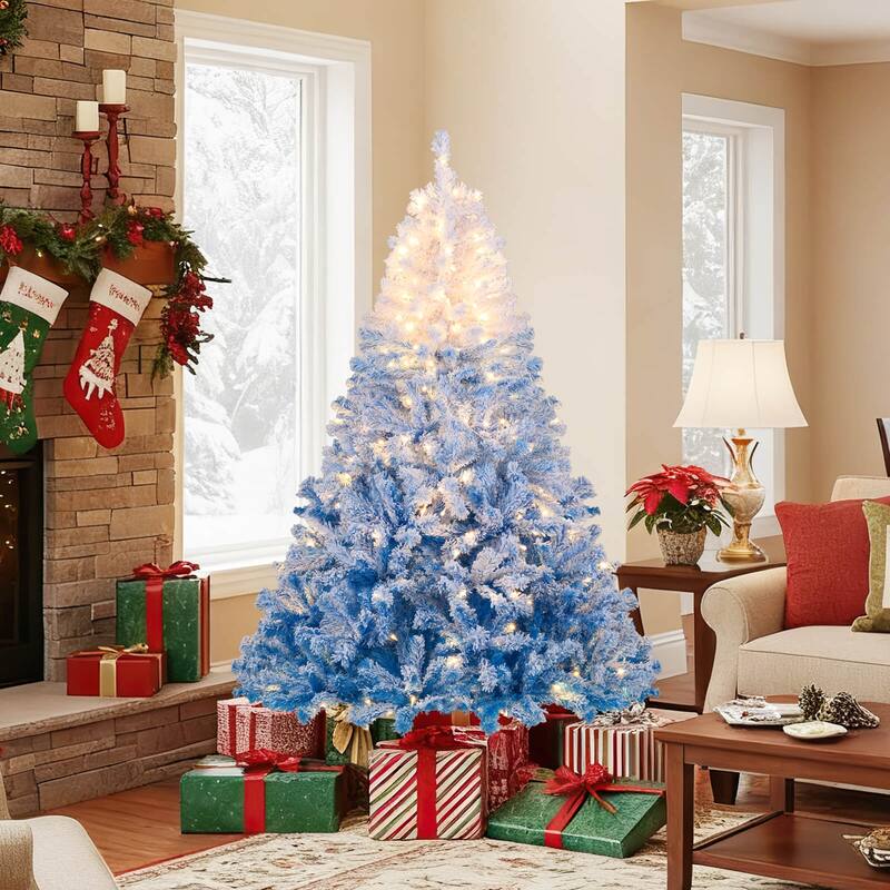 Costway 5/6/7/8 FT Artificial Christmas Tree with 180/250/350/470 Warm - See Details