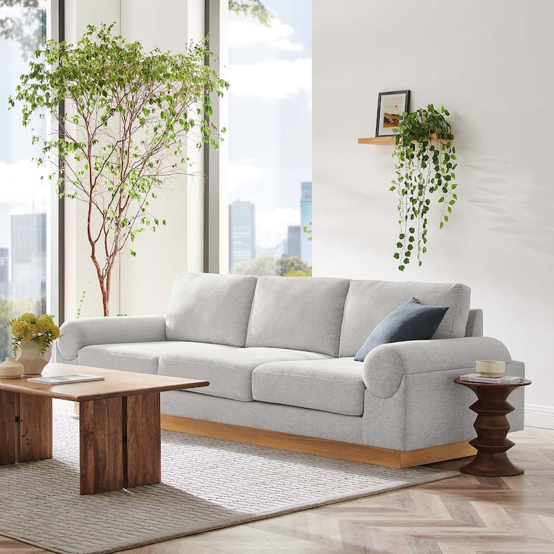 Oasis Upholstered Fabric Sofa - Light Gray