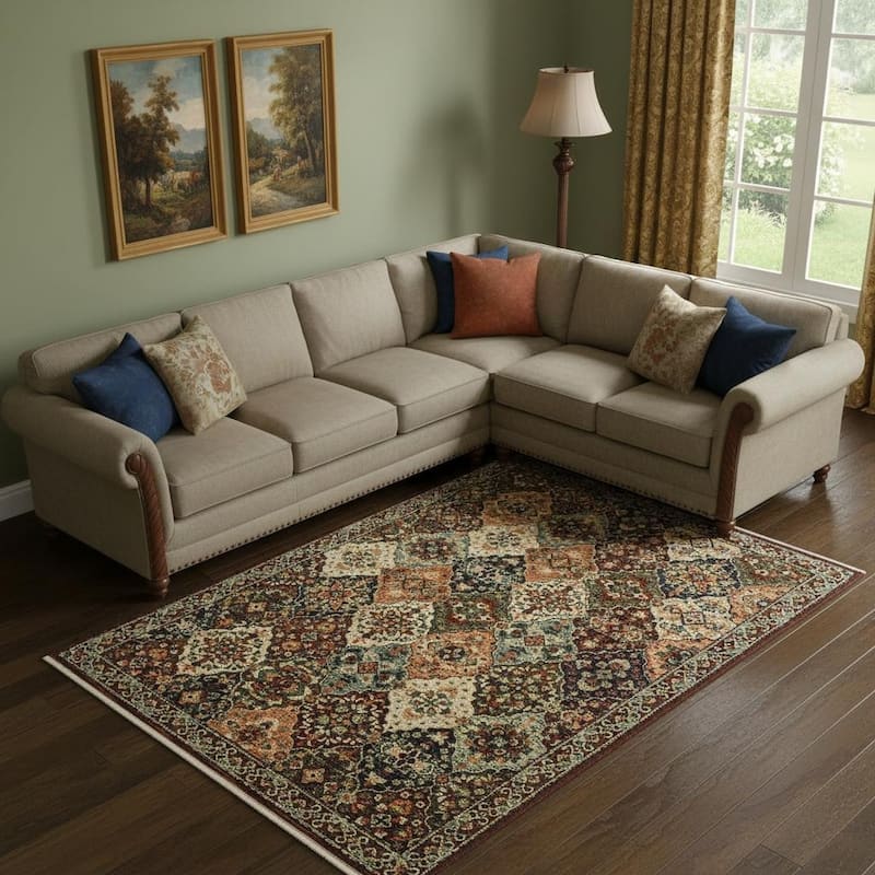 HomeRoots Oriental Traditional Rectangle Area Rug - 10' X 13'