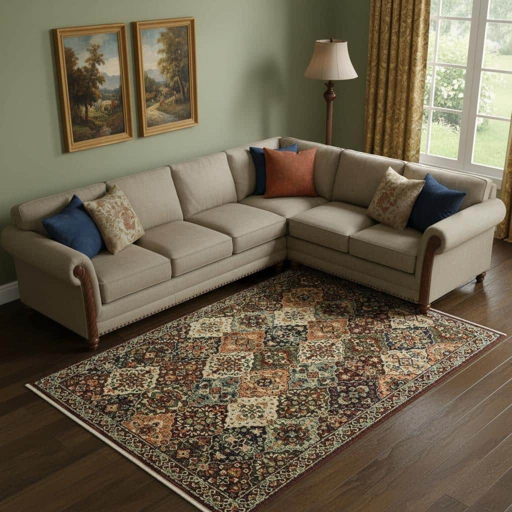 HomeRoots Oriental Traditional Rectangle Area Rug