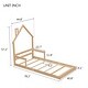preview thumbnail 8 of 24, Twin Size Pine Wood House-Shaped Headboard Floor Bed with Handrails and Slats