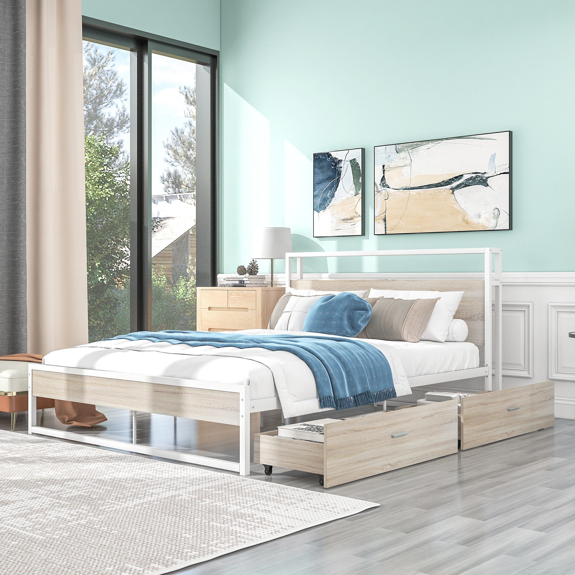 Oversized shop wood headboard