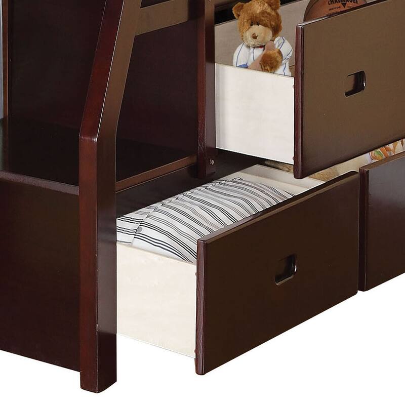 Farley Twin Over Full Bunk Bed with Storage Ladder and Trundle
