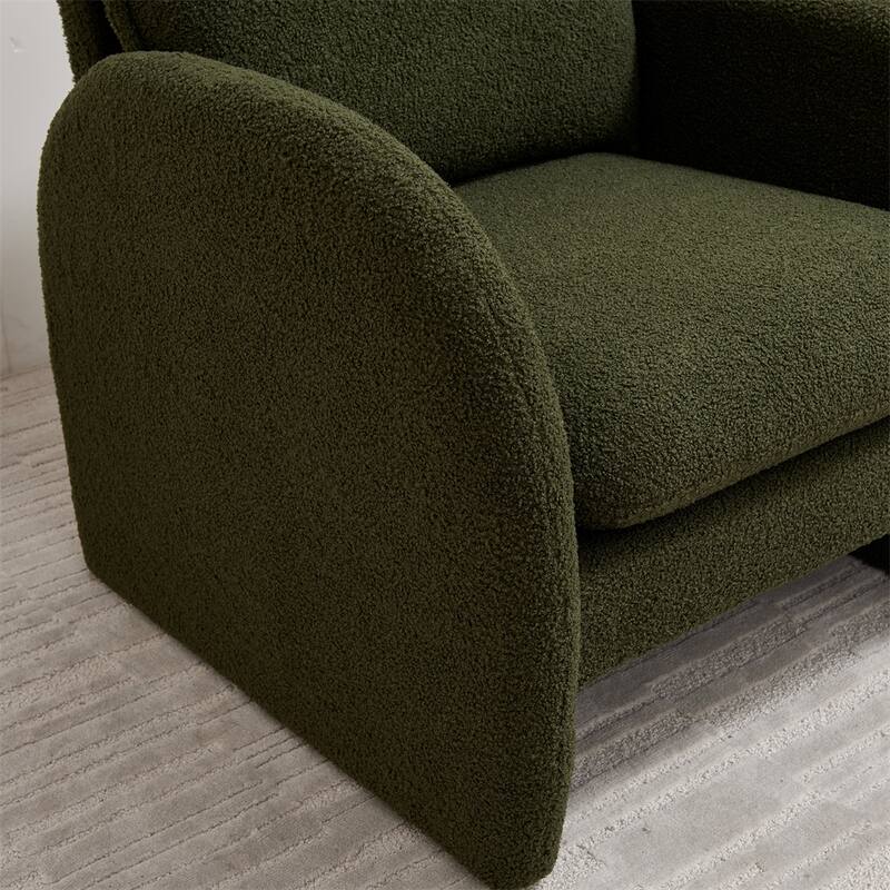 Modern Sherpa Upholstered Accent Chair, Armchair,Lounge Chair