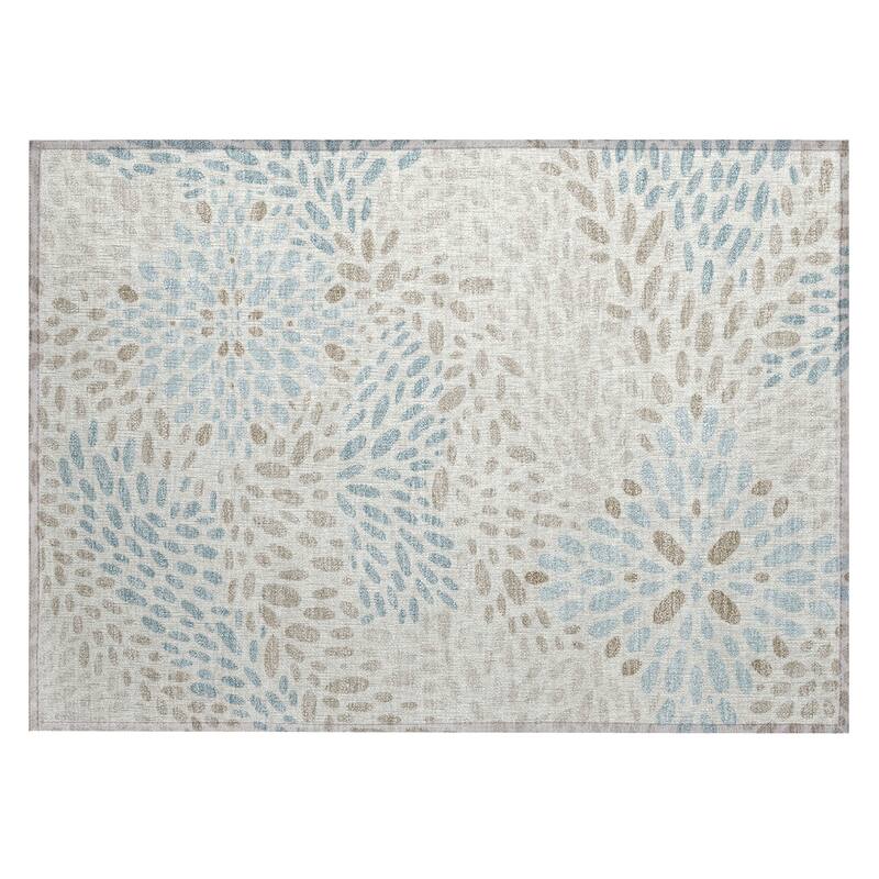 Machine Washable Indoor/ Outdoor Modern Genoa Chantille Rug