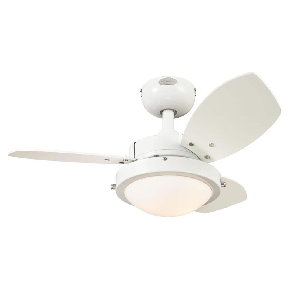 Westinghouse Lighting Wengue 30-Inch 3-Blade Indoor Ceiling Fan with Dimmable LED Light and Opal Frosted Glass