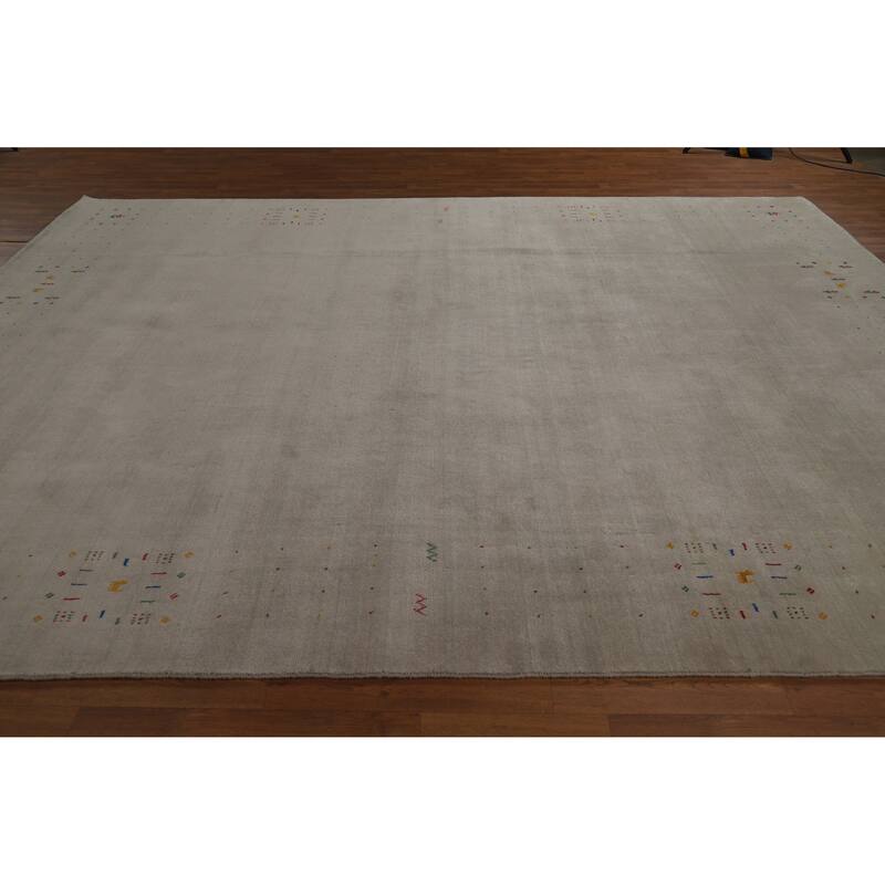 Tribal Gabbeh Oriental Area Rug Handmade Silk Carpet - 9'4" x 11'9"