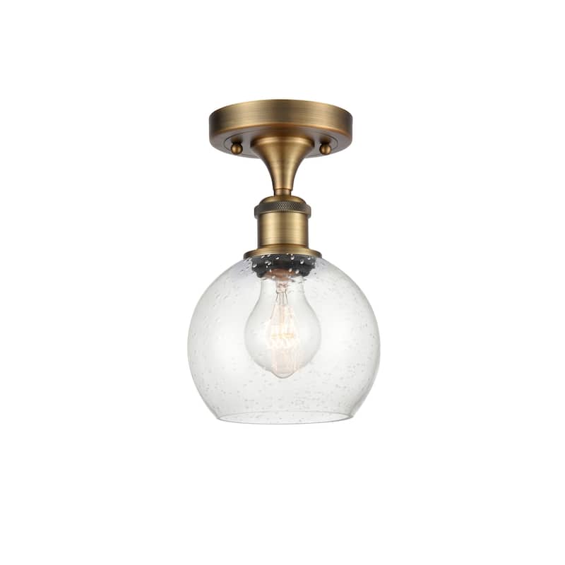 Innovations Lighting 516-1C-10-6 Athens Semi-Flush Athens Deco Swirl - Brushed Brass / Seedy