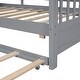 preview thumbnail 14 of 14, Twin Size House Bed with Trundle and Storage Shelves, Wooden Frame with Roof Design for Kids