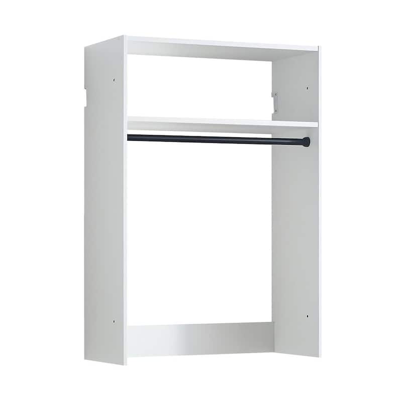 Devi Wall Mounted Wood Closet System - White