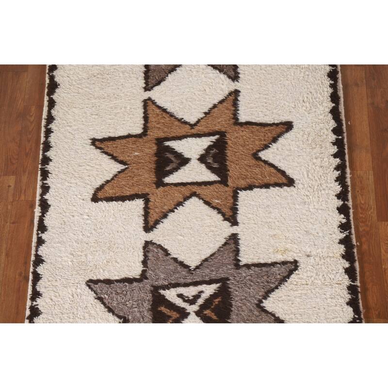 Tribal Anatolian Runner Rug Handmade Turkish Wool Carpet - 3'5"x 12'9"
