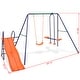 preview thumbnail 8 of 6, vidaXL Swing Set with Slide and 3 Seats Orange