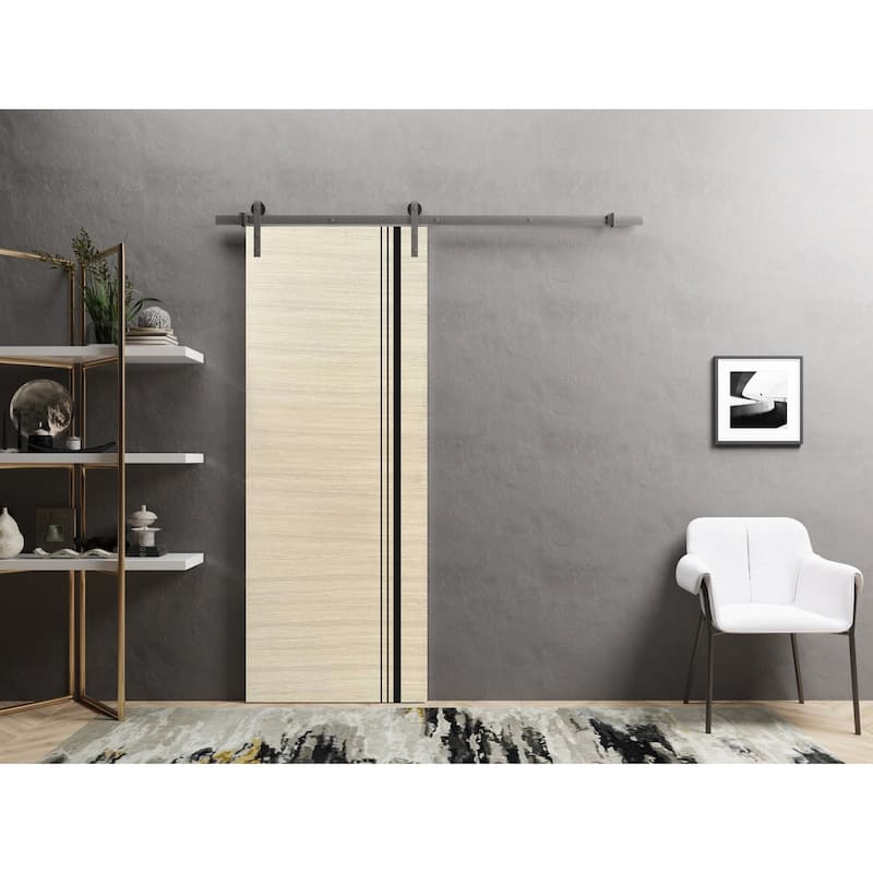 Sturdy Barn Door 18 x 80 Planum 0011 Natural Veneer with 6.6FT