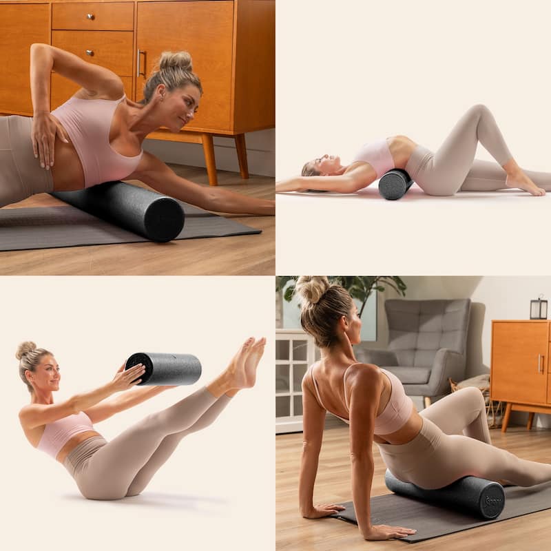Sunny Health & Fitness High-Density Foam Roller 12" to 36" - Black